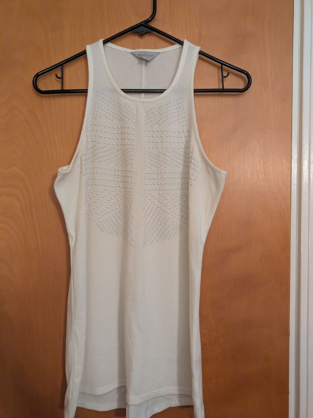 belle sky Cream Studded Racerback Tank